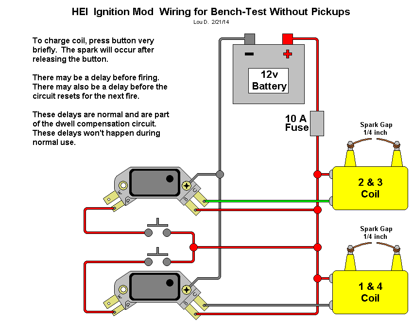 Bench test wiring diagram without pickups.