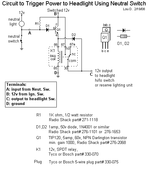Schematic for trigger